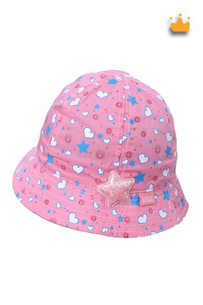 Kitti 1-4 Years 46cm Baby Girl Summer Patterned Fedora Hat Salmon Y91203