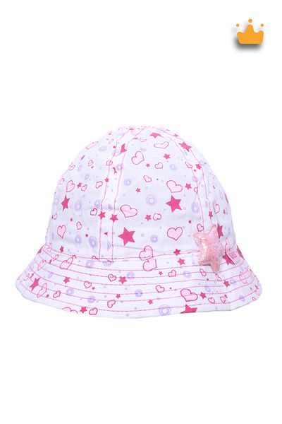 Kitti 1-4 Years 48cm Baby Girl Summer Patterned Fedora Hat White Y91203