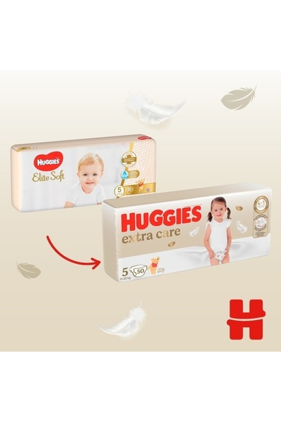 Huggies Scutece Extra Care 5, 11-25 kg, 50 bucăți