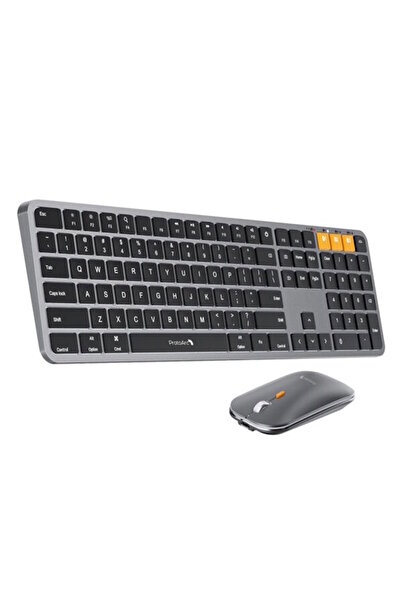 ProtoArc KM100-A Uzay Grisi Bluetooth Mac Uyumlu Sessiz Klavye Mouse Seti (CP014528)