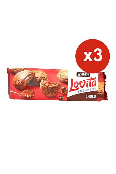 Roshen Biscuiti Lovita Choco Chocolate 127 / 150 g x3BUC