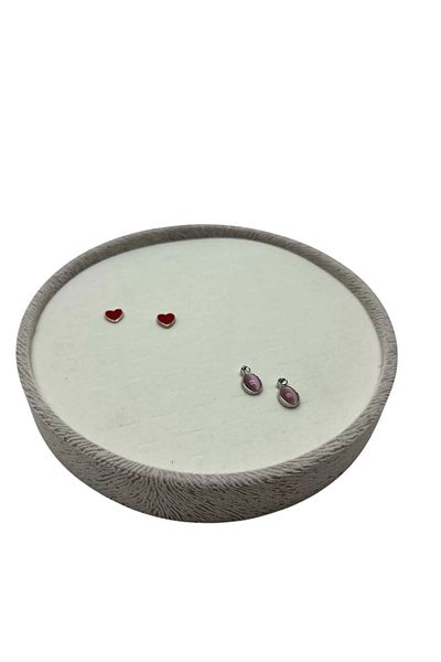 MeGass Dekor Cylinder Model Suede Fabric 20/20 cm Westerned Earring-Piercing Table