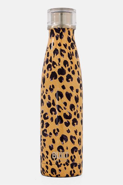 Built Leopard Double Walled Stainless Steel Water Bottle 500ml, Multicolor
