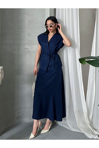 MD trend Women's Drawstring Vest Pants Double Suit