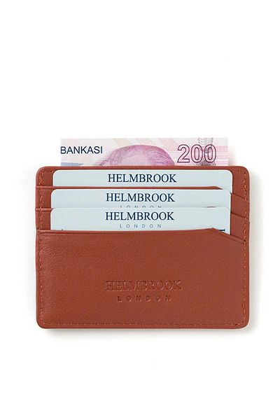 HELMBROOK Ανδρική δερμάτινη θήκη κάρτας Drew με λεπτό σχέδιο