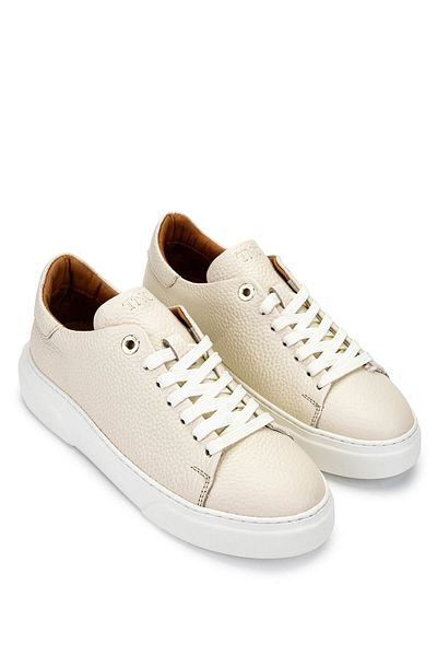 Tamer Tanca Women's Genuine Leather Beige Sneakers & Sports Shoes
