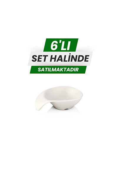 Alezy 661 Göreme Melamine Thermostar Matte Sauce Bowl with Handle 12 cm White