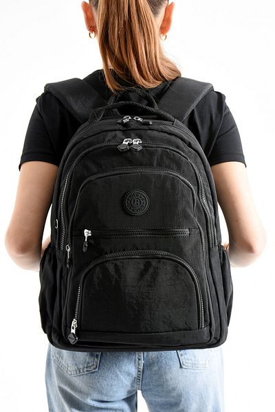 Just Polo Unisex Waterproof Imported Crinkle Fabric School Business and Travel Backpack with Laptop Compartment