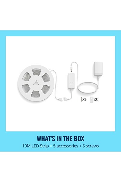 Wiz RGBIC 5 Metre Akıllı Led Şerit (16 Milyon Renk, Wi-Fi Kontrollü) - Google Home, Alexa and HomeKit