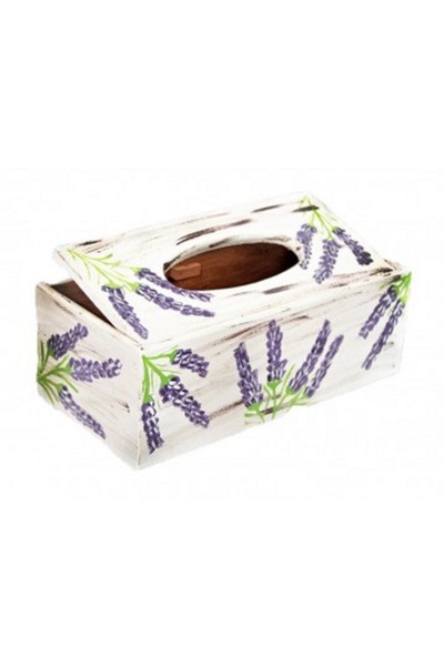 Decoratiuni Vintage Casa Retro Cutie pentru servetele, pictata manual, lavanda