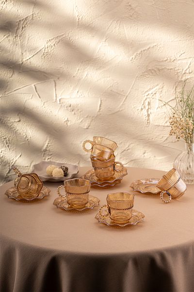 Emsan Hatrı Var Amber 80 ml Set of 6 Coffee Cups