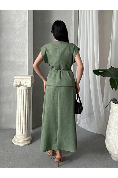 MD trend Women's Drawstring Vest Pants Double Suit