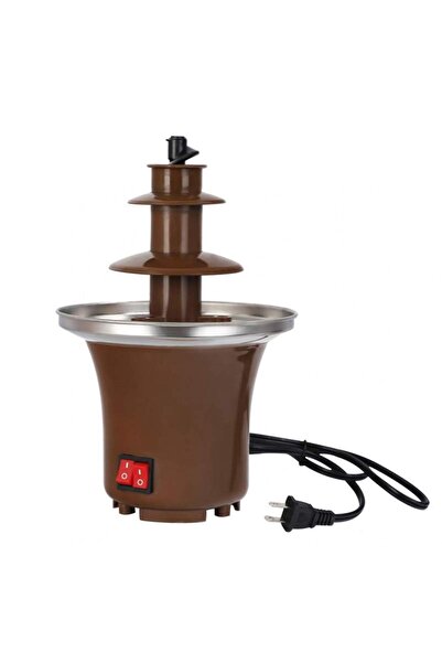 SIKS Mini fântână de ciocolată, 230V, 3 niveluri pentru fondue, 20x15.5cm, maro
