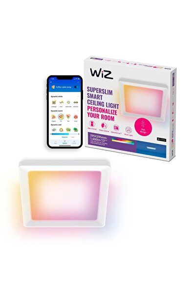 Wiz Beyaz Akıllı Sıva Üstü RGB Kare Panel Tavan Armatürü 12W