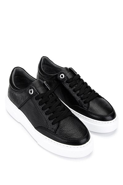 Tamer Tanca Women's Genuine Leather Black Floater Sneakers & Sports Shoes