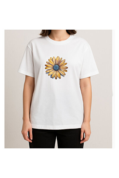 Advantage Tricou premium pentru femei, 100% bumbac, cu modele de flori