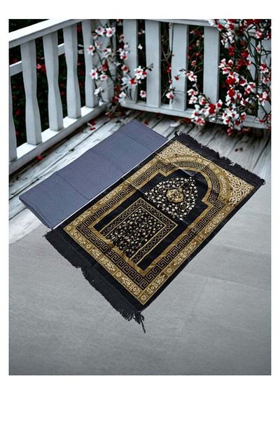 smart home Turkish quilted prayer rug with a coverlet in a modern design
