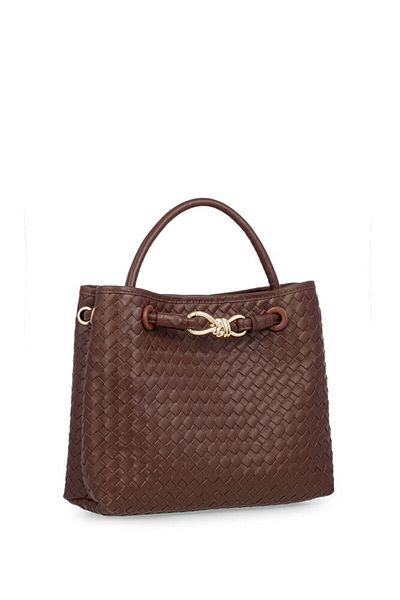 Bilik Deri Knitted Brown Women's Shoulder Bag Blm 8106-Ör