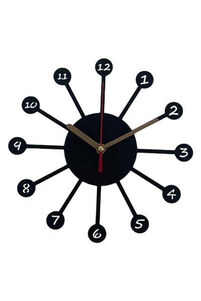 OEM Decorative wall clock, 20 cm, black, 3D printed, model 1004