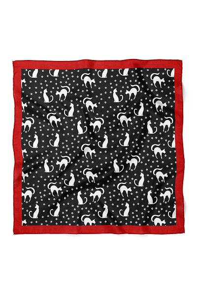 nehir eşarp Cat Pattern Scarf Bandana 70X70 cm