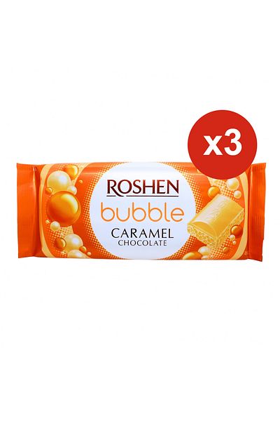 Roshen Bule de caramel cu ciocolată albă 80g x3BUC