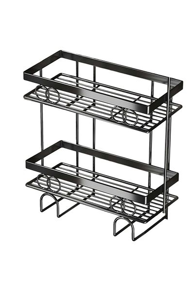 Quasar & Co. Storage Shelf Over the Toilet Basin, Solder-On, Metal, 37x15x34cm, Black