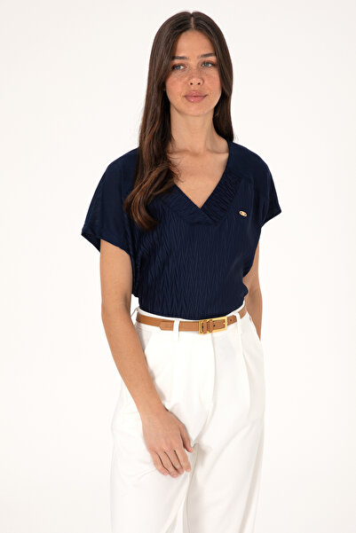 U.S. Polo Assn. Kadın Lacivert V Yaka Tişört 50307304-VR033