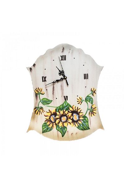 Decoratiuni Vintage Casa Retro Sunflower wall clock, hand painted, height 40 cm