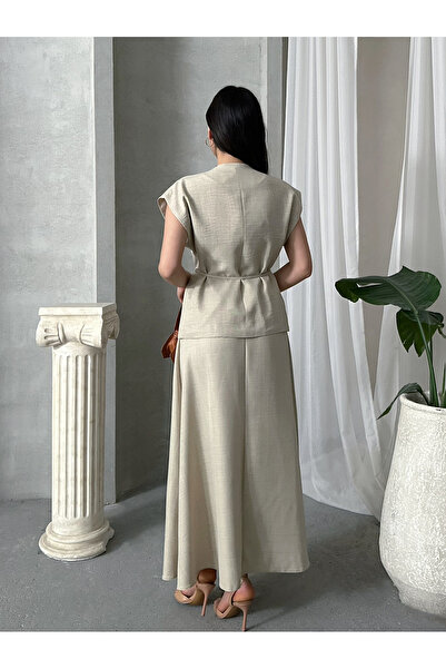 MD trend Women's Drawstring Vest Pants Double Suit