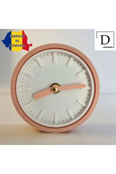 OEM Decorative clock "Spectrum", 11 cm, light pink, 3D printed from PLA (Bioplastic)