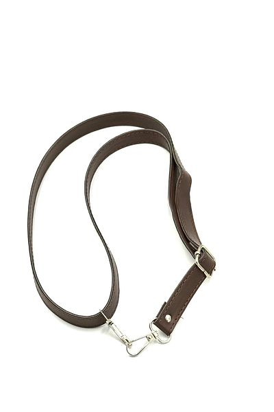 Lady Moss Adjustable Stitched Faux Leather Bag Strap Length Max 120 cm - Width 2 cm (Brown)