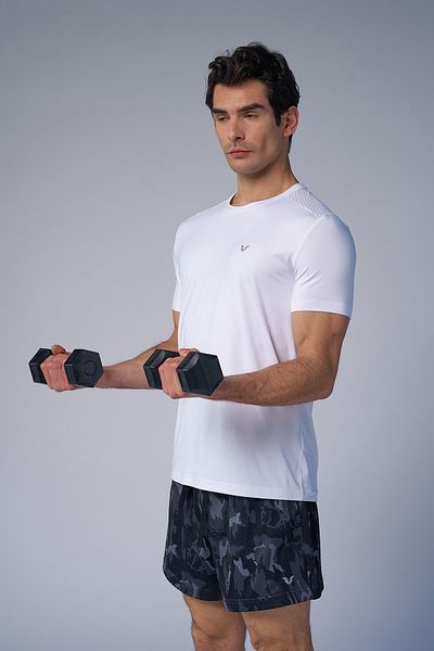 bilcee Men's White Aktive Sports T-Shirt 4185