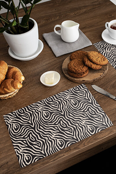 EsnafAli Krem Siyah Zebra Çizgili Tek'li Supla Amerikan Servisi