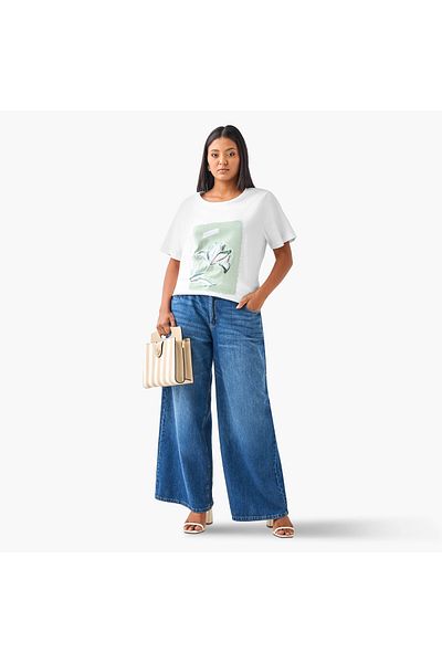 Ulla Popken Plus Size Ulla Popken Printed T-shirt