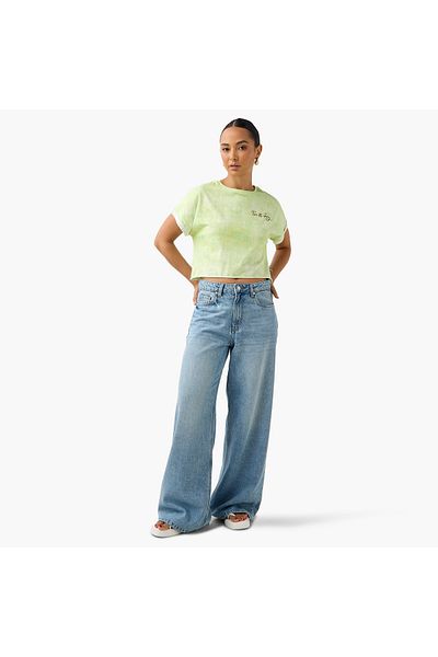 SP Characters Tom and Jerry Print Crop T-shirt with Extended Sleeves