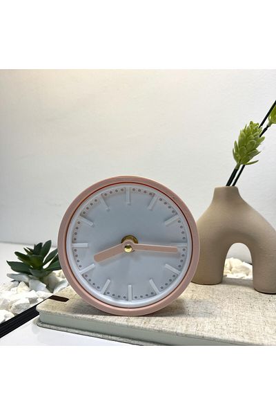 OEM Decorative clock "Spectrum", 11 cm, light pink, 3D printed from PLA (Bioplastic)