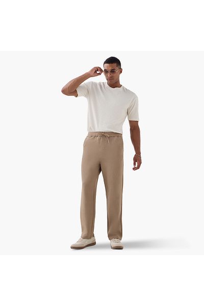 Iconic Regular Fit Pants with Drawstring Closure and Pockets