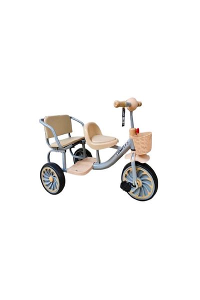 rexa Two-Seater Kids Tricycle with Front Basket & Rear Seat