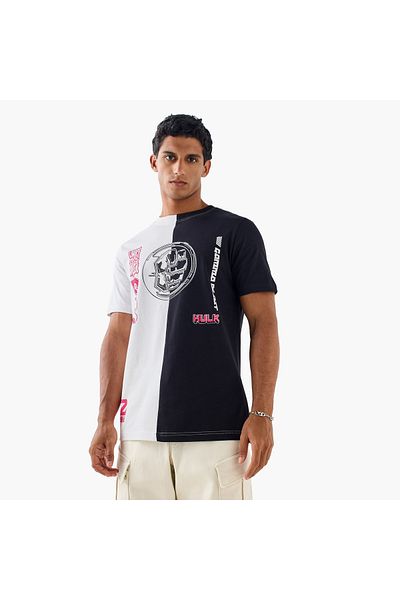 FAV Hulk Print T-shirt with Crew Neck