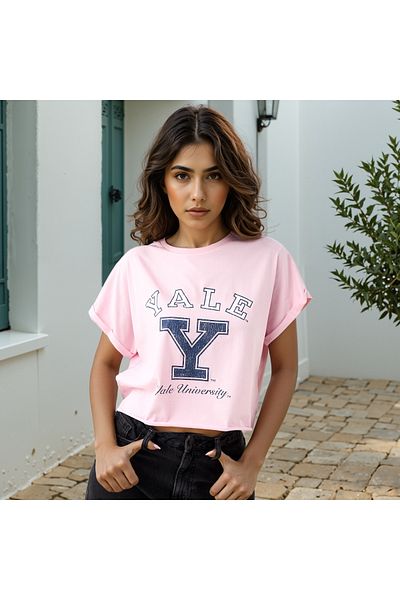 SP Characters Varsity Print Cropped T-shirt with Extended Sleeves