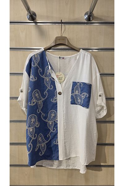 Park Moda Ιταλική μπλούζα με ανάγλυφο σάλι