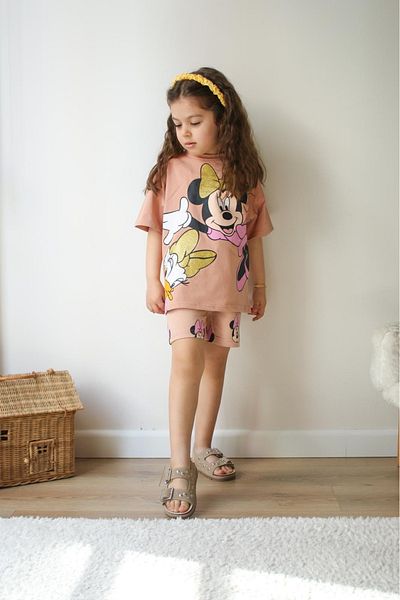 öykümgaleria Girl's Summer Top and Bottom Set with Shorts