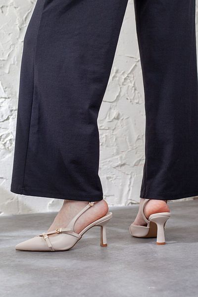 Adım Adım Women's Thin Heeled Elegant Heeled Shoes with Cross Belt