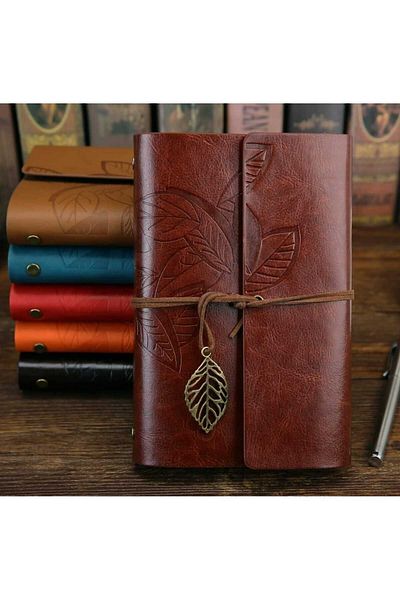Fashion Paradise Tumbled Leather Covered Page Agenda |   Diary - Memory - Notepad |   Vintage Handmade Notebook with Cover