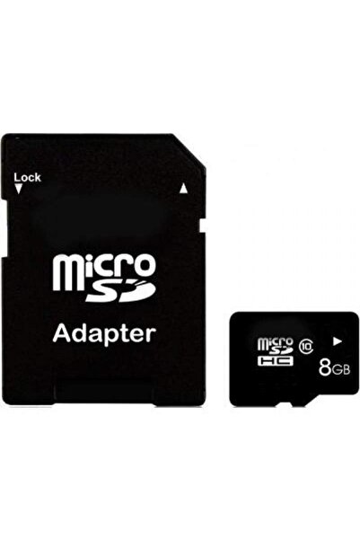 SIKS 8 GB MicroSD Memory Card, With SD Adapter Included, Class 10, High Speed, Black