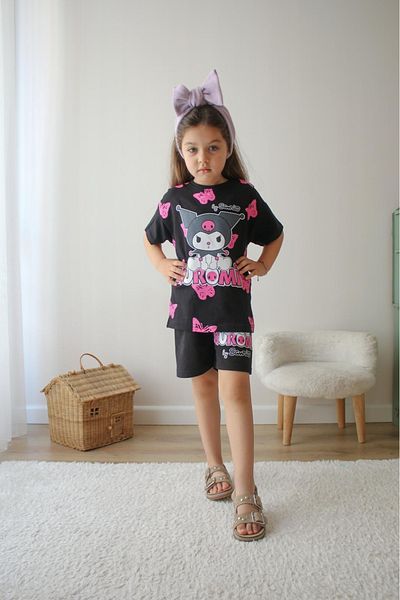 öykümgaleria Girl's Summer Kuromi Shorts Bottom Top Set