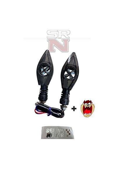 GMS CG Cup Motosiklet Modifiye Fanlı Kayarlı Led Sinyal Takımı Kırmızı + Hdy ...