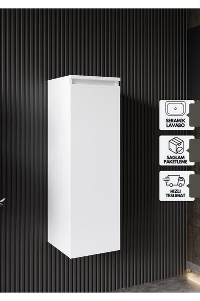 KAREN BANYO Deniz Boy Dolap Çok Amaçlı Boy Dolabı Beyaz 92 Cm