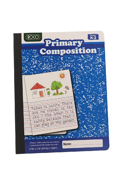 Roco Early Creative Writing Tablet – 7.5" x 9.5", 200 Pages, Double Ruled