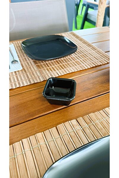 Alezy 528 Göreme Melamine Thermostar Square Sauce Bowl 7 cm Black
